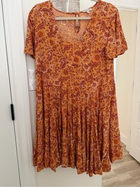Patrons of Peace Rust Paisley Mini Dress